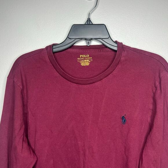 Polo Ralph Lauren Men's Long Sleeve Burgundy Maroon Shirt Size Large Slim Fit - Picture 3 of 8